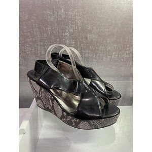 Sergio Zelcer Women's Faux Snake Skin Leather Wedge Heels Size: 9 (F28)